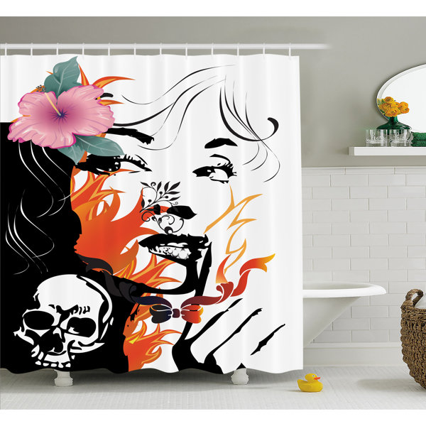 Ambesonne Tattoo Shower Curtain with Hooks Included Wayfair